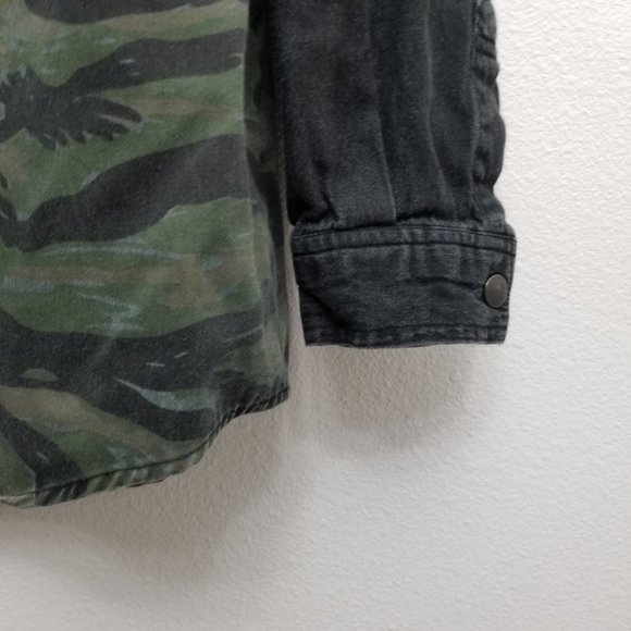 THE NARROWS Black & Green Camo Print Men's Jacket Sz Medium - Picture 4 of 7